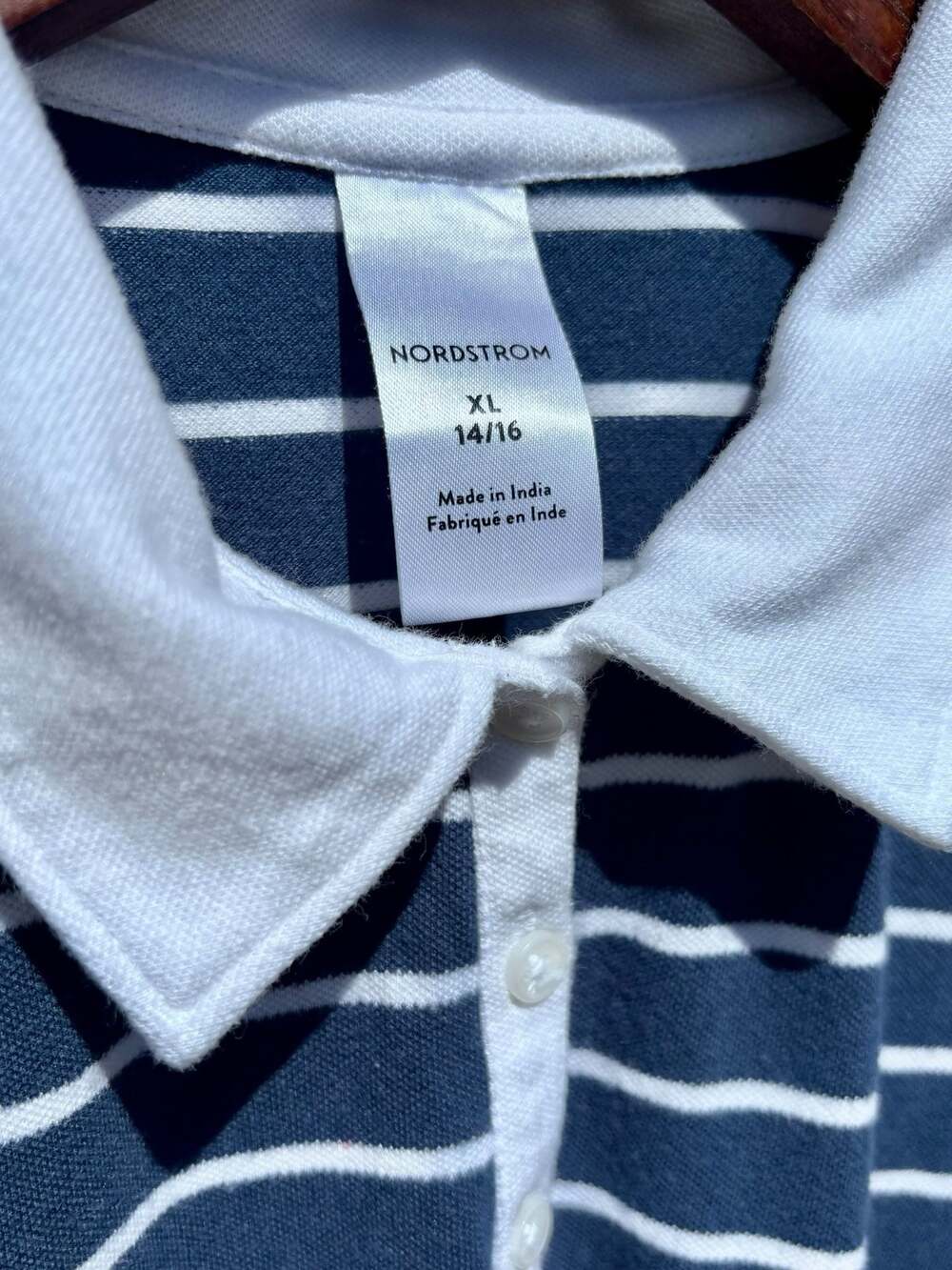 Nordstrom Polo Dress Girls XL 14/16 Blue White Striped GREAT CONDITION - Picture 4 of 9